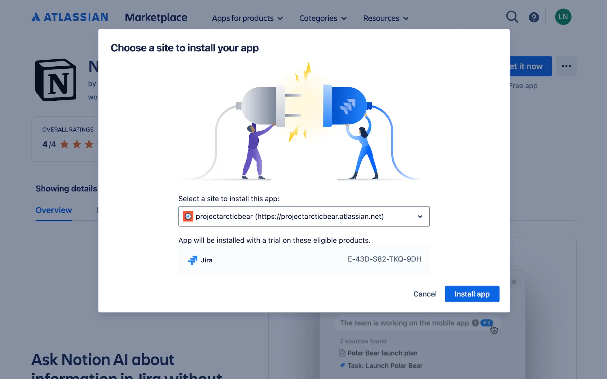 hc: connector setup in jira