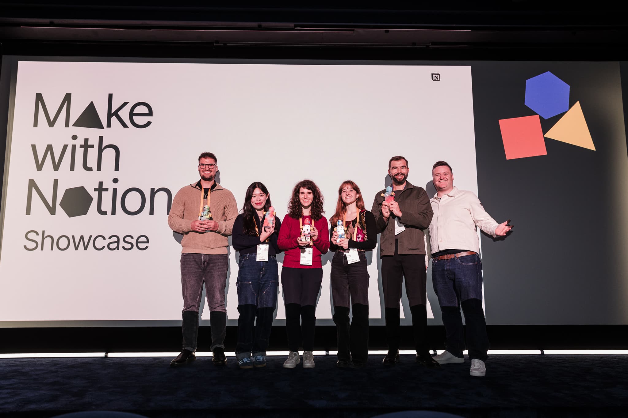 Customer recognition recipients from Make with Notion Showcase Berlin.