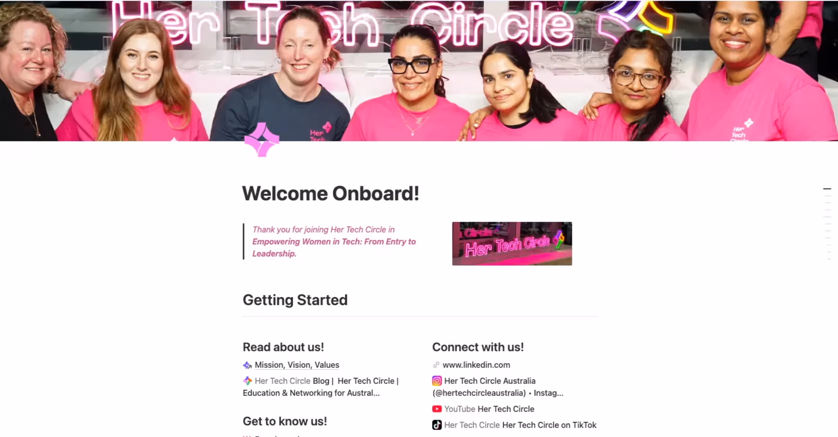 An onboarding hub in Notion that keeps everything connected, visual, and tailored to the way the community runs