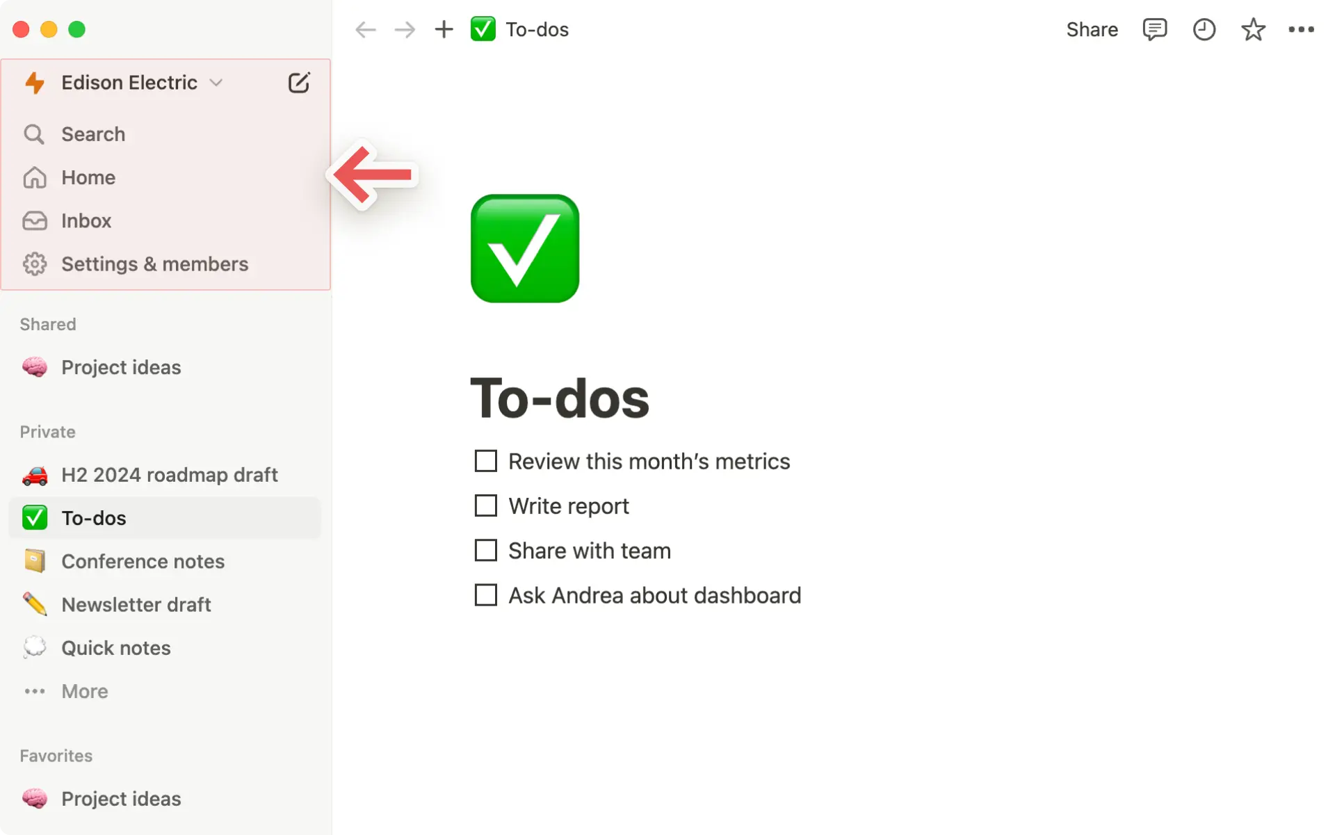 hc: sidebar control panel