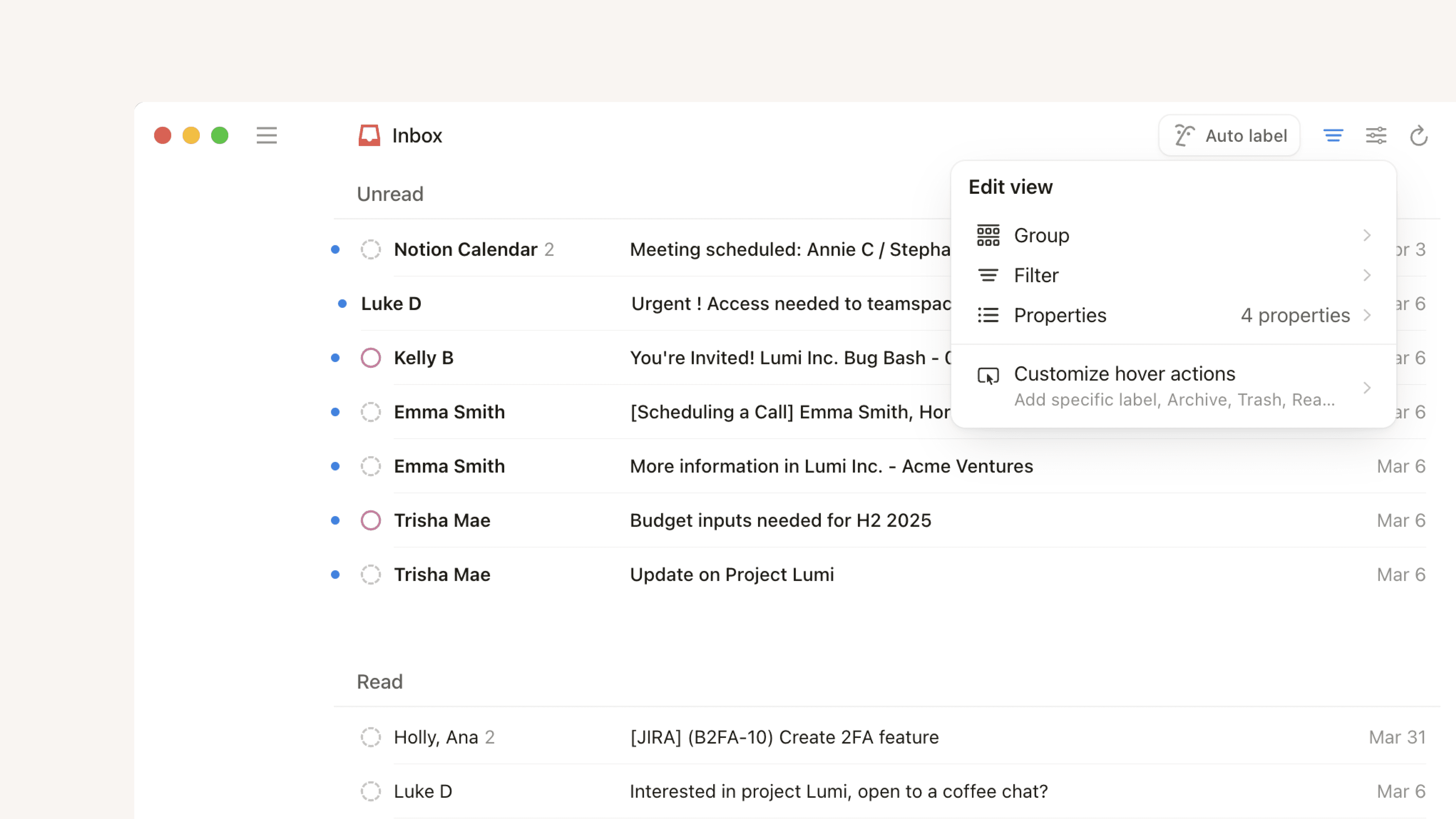hc: mail views and groups hero