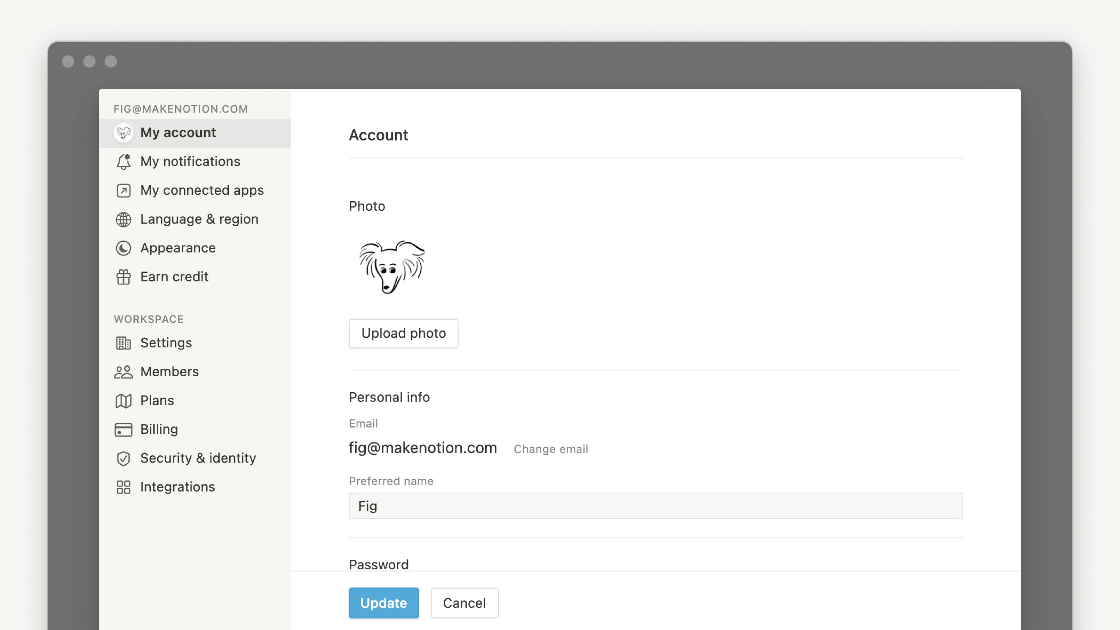 Account settings - hero
