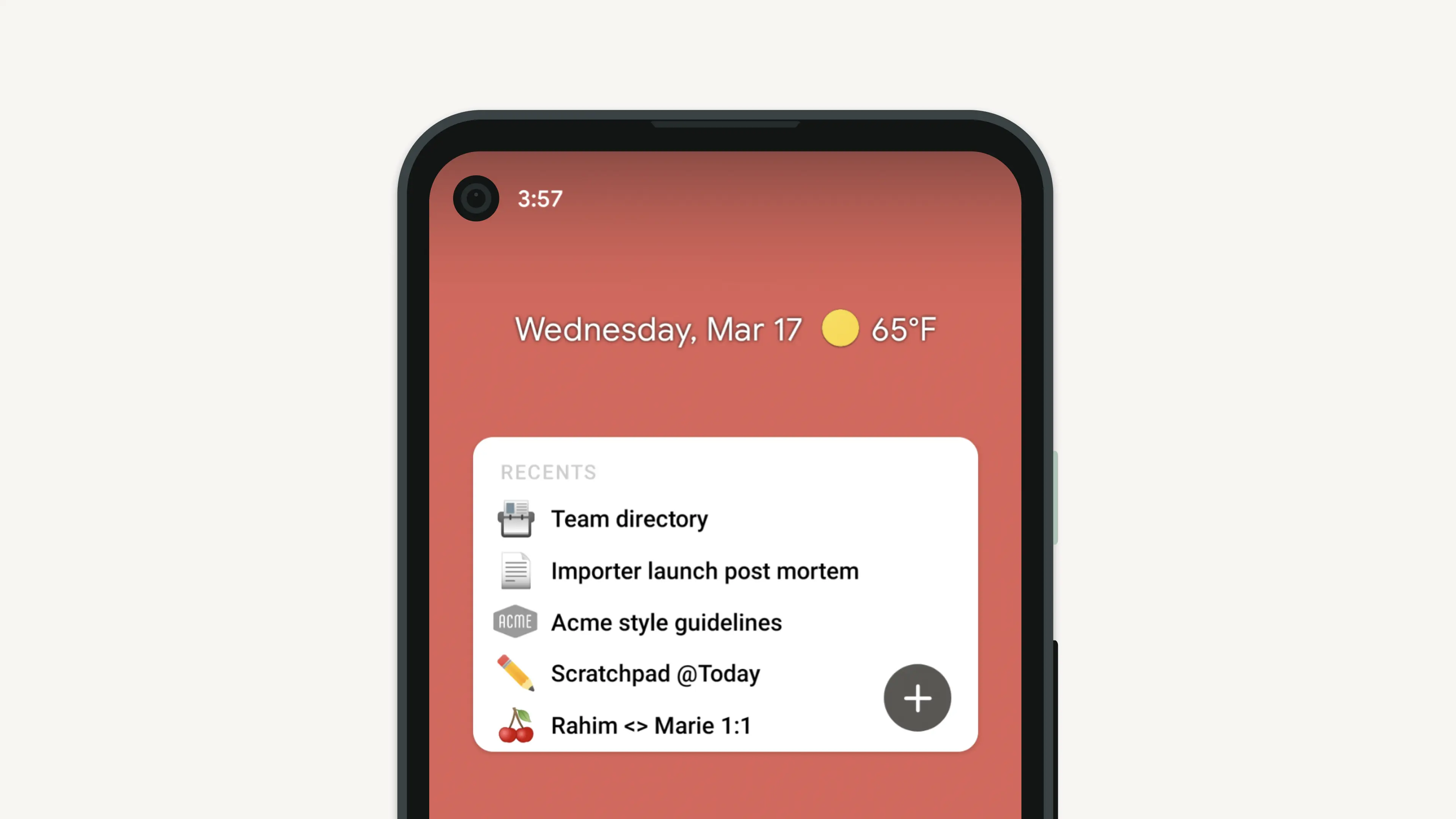 Mobile widgets - hero