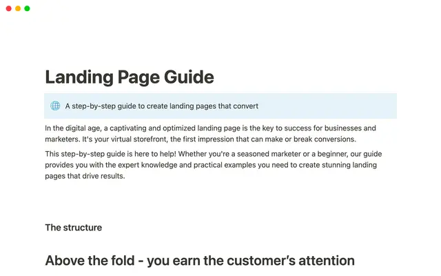 Landing Page Guide