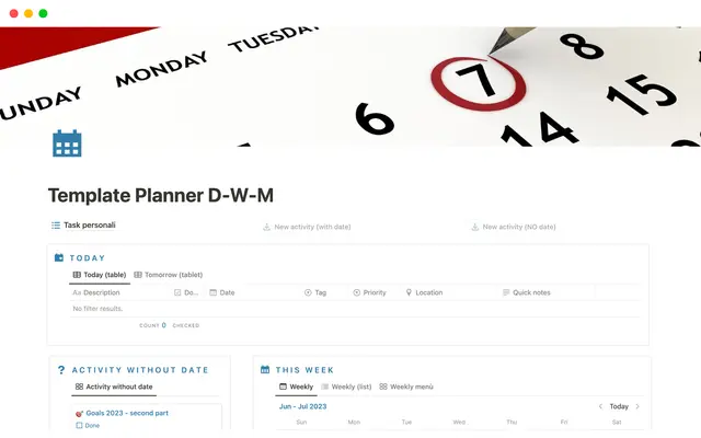 Template Planner D-W-M